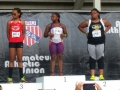 Octavia on the medal podium for the shot put